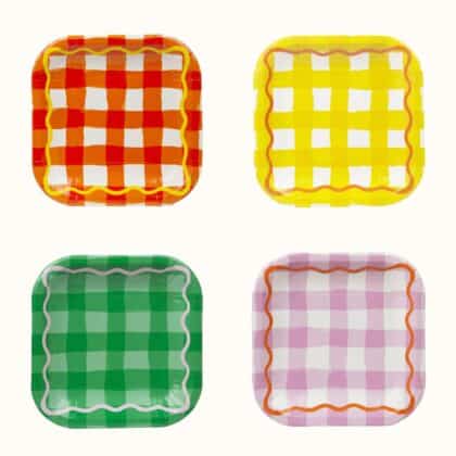 Gingham Plates (12 Pack)